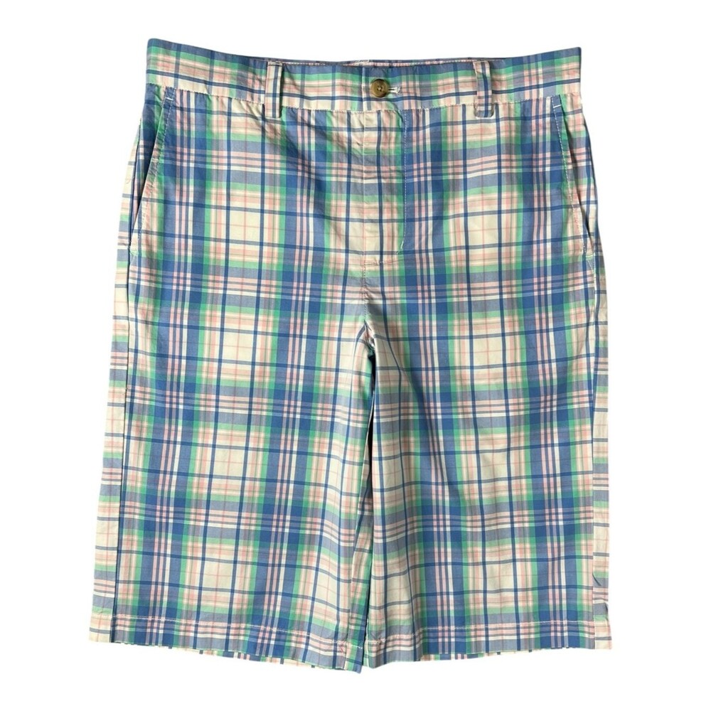 Vineyard Vines Youth Boys Pastel Plaid Bermuda Shorts  Size 16  Preppy Coastal